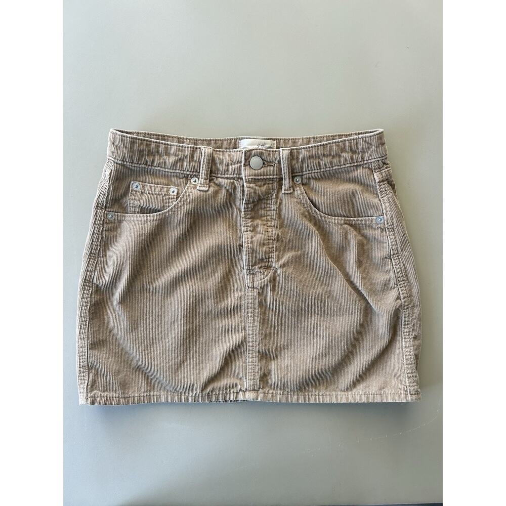 Universal Thread Women's Size 2 Tan Brown Corduroy Button Fly Mini Skirt